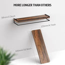 Meangood Floating Shelves Wall Mounted Set of 2, Wall Shelf with Towel Bar Rustic Wood Wall Storage Shelves for Bedroom,Living Room,Bathroom, Kitchen Rustic Brown by CozyNest Decor