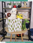 FANKANG Square Nursery Hamper Storage Bins Canvas Laundry Basket Foldable with Waterproof PE Coating Large Storage Baskets Gift Baskets for Children Office Bedroom ClothesToys (SquareGreen forest) by TinyTreasures Baby Boutique