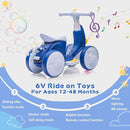 6V Electric Baby Balance Bike with Bubble Machine,4 in 1 Toddler Balance Bike w/Remote Control for 1 Year Old Boys Girls Kids Bubble Bike Ride on Toys w/Powered Motor,Music,LED Lights (Blue) by TinyTreasures Baby Boutique