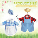 2 Set Spring Goose Outfit Blue Lawn Porch Goose Cloths Farmer Plastic Goose Costume for 23" Cement Goose Spring Outdoor Patio Yard Lawn Decoration by GreenHaven Gardens
