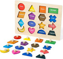 Shape Puzzles Wooden Puzzles for Toddlers, Peg Puzzle Educational Shape Sorter Toys Wooden Shape Board Puzzles, Preschool Learning Educational Toy for Baby Girls Boys by TinyTreasures Baby Boutique
