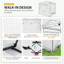 EAGLE PEAK 8x6 Portable Walk-in Greenhouse, Pop-up Indoor Outdoor Garden Green House, Zippered Doors and Windows, PE Cover, White by GreenHaven Gardens