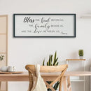 SRSZHIYUE Bless the Food Before Us Wall Sign Decor 40"×15" Christian Bible Verse for Farmhouse Rustic Kitchen Dining Room Framed Wood Scripture Religious Jesus Prayer Wall Art (Black) by CozyNest Decor