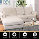 PrinceDeco Sectional Couch Covers Velvet Cushion Covers for Sectional Couch Cushion Covers for Sectional Sofa Separate Sectional Sofa Slipcovers Washable(1 Chaise Back+ 2 Sofa Back,Ivory) by CozyNest Decor