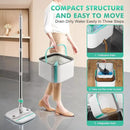 Upgraded Spin Mop and Bucket Set Self-Standing Mop Bucket Separate Dirty and Clean Water System Self Wringing 360° Rotating 90° Foldabl Mops and Buckets for Floor Cleaning (Blue, 6Pads) by CozyNest Decor