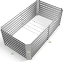 Land Guard 6×3×2 ft Galvanized Metal Raised Garden Bed, 2FT Deep Root Elevated Planter Box Steel Large Vegetable Flower Bed Kit（Silver） by GreenHaven Gardens