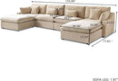 JACH U-Shaped Sectional Couches for Living Room, Cloud Sectional Couch with Deep Seat, 155.9" Modular Sofa with Chaise, Covers Removeable & Washable, Sofas Furniture for Living Room, Khaki by CozyNest Decor