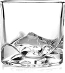 Denali Mountain Heavy Crystal Whiskey Glasses Gift Set of 2, Thick Freezable Bourbon Glass 1lb Each, Premium Whiskey Gifts for Men, Frozen Crystal Chills Cocktails, 10 oz by CozyNest Decor
