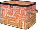Custom Storage Basket with Name, Personalized Storage Bins with Zipper Lid, Foldable Fabric Storage Box Large capacity with Handle Orange by TinyTreasures Baby Boutique