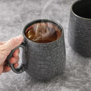 Hasense Dark Grey Coffee Mugs Set of 4, 12oz Ceramic Coffee Cups, Latte Mug with Large Handle for Coffee, Tea, Milk and Hot Cocoa,Easy Hold & Clean, Dishwasher & Microwave Safe by CozyNest Decor