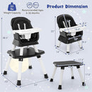 HONEY JOY 8 in 1 Baby High Chair, Convertible Highchair for Babies and Toddlers/Table and Chair Set/Building Block Table/Booster Seat/Stool/Toddler Chair with Safety Harness (Black) by TinyTreasures Baby Boutique