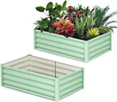 6x3x1ft Large Outdoor Planter Boxes Kit Set of 2, Galvanized Raised Bed Planter with Open-Ended Base Design, Elevated for Outdoor Plants, Durable Raised Bed for Gardening,Green by CozyNest Decor