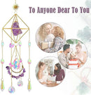 Amethyst Crystal Suncatcher - Hanging Gold Plated Garden Sun Catcher for Windows, Healing Amethyst Crystal Decor for Home, Gift for Christmas Birthday Valentine Mothers Day by GreenHaven Gardens