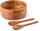 Luxe Designs 12" Wooden Salad Bowl Set with Serving Utensils Eco-Friendly, Multipurpose Mixing & Serving Bowl for Salads, Pasta, Fruits & More – Durable & Stylish Kitchen Essential by CozyNest Decor