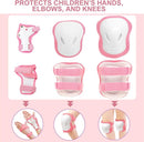 KAMUGO Kids Bike Helmet Set, Toddler Helmet for Ages 2-8 Boys Girls with Sports Protective Gear Set Knee Elbow Wrist Pads for Skateboard Cycling Scooter Rollerblading by TinyTreasures Baby Boutique