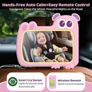 2-in-1 Baby Car Mirror with Lights & Soft Sounds, Cry Detector, Clear Night View, 360° Rotation, Shatterproof, Rear Facing Baby Car Seat Mirror with Remote Control, Perfect Baby Shower Gifts (Pink) by TinyTreasures Baby Boutique