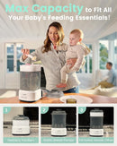 Bottle Sterilizer and Dryer, Compact Electric Steam Baby Bottle Sterilizer (Esterilizador de Biberones), Bottle Sanitizer for Baby Bottles, Pacifiers, Pump Parts Black by TinyTreasures Baby Boutique