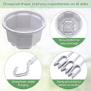 Roshtia 24 Pcs Hanging Plastic Planter Pot with Hook Flower Pots Baskets Hanging Nursery Planter Holder for Outdoor Indoor Plant Garden(Ceramic White,6.7 Inch) by GreenHaven Gardens
