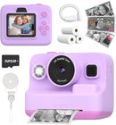 Instant Print Camera for Kids, Christmas Birthday Gifts for 3-12 Year Old Girls Boys, 2.4in Screen 1080P Video Digital Camera Toys for Kids Age 4 5 6 7 8 9 10 with 3 Rolls Print Paper 32G Card by TinyTreasures Baby Boutique