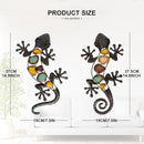 LIFFY Metal Gecko Wall Decor Large 2 Pack, Outdoor Lizard Wall Art, Metal Lizards Wall Decor, Gecko Metal Wall Art for Home Garden Yard Fence(15inch) by GreenHaven Gardens