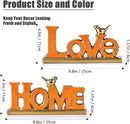 Love Sign Decoration - Orange & Gold Signs for Home Decor, Personalized Love Decor with Gold Bird Sculpture (2 Pcs) by CozyNest Decor
