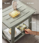 Shower Bench Seat, Waterproof Shower Stool for Shaving Legs, Foot Stool for Spa Bathroom, Bath Chair Seat, Weather Resistant/Non-Slip, Indoor/Outdoor Use, Gray by TinyTreasures Baby Boutique