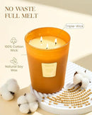 M&SENSE Large Candles Caramel Pumpkin Latte Scented, 3 Wick Natural Soy Candles for Home Scented, 150H Long Lasting Slow Burn Jar Candle 35oz, No Toxic Aromatherapy Candle for Stress Relief by CozyNest Decor