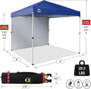 CROWN SHADES 8x8 Pop Up Canopy with 1 Side Wall - Beach Tent with One Push Setup - Outdoor Sun Shade for Events, Parties, Camping - Gazebo with STO-N-Go Cover Bag (Navy Blue) by GreenHaven Gardens