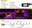 weillsnow 164FT 500 LED Halloween Lights, 8 Modes Waterproof Plug in String Lights for Halloween Indoor Outdoor Yard Party Wedding Garden Home Decorations (Purple & Orange) by GreenHaven Gardens