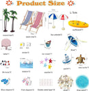 31 Pcs Beach Microlandscape Miniature Dollhouse Decoration, Maritime Decoration with Mini Beach Umbrella Mini Chair Miniature Coconut Tree Beach Decor for DIY Garden Plant Pool by GreenHaven Gardens