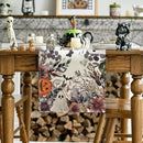 Artoid Mode Jack-O'-Lantern Pumpkin Floral Ghost Halloween Table Runner, Eucalyptus Kitchen Dining Table Decoration for Home Party Decor 13x60 Inch by CozyNest Decor