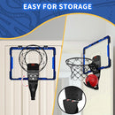 Remote Control Basketball Hoop Indoor with 7 LED Lighting, Mini Basketball Hoop with Electronic Scoreboard, 3 Modes, Over Door Basketball Hoop, Basketball Toys Sport Gifts for Kids, Adults (Blue) by TinyTreasures Baby Boutique