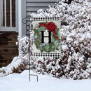 Briarwood Lane Winter Wreath Monogram Letter H Garden Flag by GreenHaven Gardens