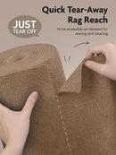 Fantasticlean Microfiber Cleaning Cloth Roll -75 Pack, Tear Away Microfiber Towels, 12" x 12", Reusable, Washable, Scratch Free, Ultra Absorbent Dish Rags for Car, Home, Garage or Shop (TAN) by CozyNest Decor