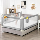 BABY JOY Bed Rail for Toddlers, 57’’ Extra Long, Height Adjustable, Foldable Baby Bed Rail Guard w/Storage Pocket & Double Safety Child Lock for Kids Twin Full Size Queen King Mattress (Gray, 57'') by TinyTreasures Baby Boutique