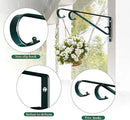 Plant Hangers Outdoor (2 Pack-15.4 Inch Blackish Green) Plant Hooks Heavy Duty Iron Plant Hanger Hook for Wall, Hanging Plant Bracket for Planters, Bird Feeders, Lanterns, Wind Chimes, Outdoor by GreenHaven Gardens