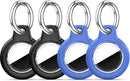 Upgrade Waterproof 4 Pack Airtags Holder with Apple Airtags Keychain, Hard PC Air Tag Case, Anti-Scratch & Shock Air tag Holder, Men's Women's Keyrings & Keychains -Black+Blue by TinyTreasures Baby Boutique