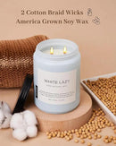 M&SENSE Spring Scented Candle, Jasmine Clean Cotton Soy Wax Large 19.4oz 110 Hour Long Lasting Burning Non Toxic Organic Natural 2 Wick Relaxing Jar Candle for Women by CozyNest Decor