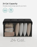 SONGMICS Mazie Collection - 30 Inches Folding Storage Ottoman Bench, Ottoman Foot Rest, End of Bed Bench, Storage Chest, Load 660 lb, for Living Room, Bedroom, Entryway, Ink Black ULSF047B01 by CozyNest Decor