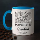Customized Promoted To Grandma Accent Mug, New Grandma Pregnancy Announcement White Coffee Cup 11 15 Oz, Personalized Grandmother EST 2026 Ceramic Coffee Mug Gift For New Grandmother Nana Gigi Mimi by TinyTreasures Baby Boutique