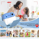 Instant Print Camera for Kids - Front Rear Dual Selfie Kid Print Camera, Fun Birthday Gift for Boys Ages 3-12, HD Digital Video Cameras, Easy to Use for Toddler - Blue by TinyTreasures Baby Boutique