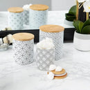 DII Kitchen Ceramics Collection, Canister Set, Mixed Print, White/Black, 3 Piece by CozyNest Decor