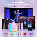 Kinglucky Karaoke Machine for Kids Girls Ages 3-12 with 2 Light-Up Microphones, Bigger Size Yet Portable Bluetooth Speaker with Voice Effects for Birthday, Family Fun & Party (Purple) by TinyTreasures Baby Boutique