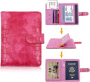 Melsbrinna Unisex Adult Travel Wallet, RFID Protected, Pink Faux Leather Passport Cover with 6 Compartments and 4 Card Slots by TinyTreasures Baby Boutique