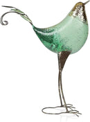 Alpine Corporation MCC704 Chin-Up Metal Bird Outdoor Décor Statue, Whimsical Animal Décor for Patio & Garden, 20" H, Green by CozyNest Decor