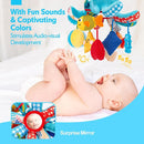 hahaland Baby Toys 0-6 Months - Car Seat Toys Octopus Toy with Pulling Cords, Squeaky, Crinkle, Rattle, Mirror, Montessori Newborn Sensory 4 Month Babies Gift Stroller Carseat Hanging Toy for Baby Gym by TinyTreasures Baby Boutique