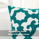 HWY 50 Teal Decorative Throw Pillow Covers 18x18 Inch (1 Piece), Embroidered Cotton Farmhouse Cushion Cover Pillow Case for Sofa Couch Living Room Bed, Geometric by CozyNest Decor