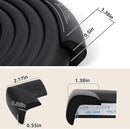 2 Pack L Shape Extra Thick Furniture Table Edge Protectors Foam Baby Safety Bumper Guard 16.4 Ft,Hearth Cushion,for Table, Fireplace, Countertop(with 8 Corners) (Black) by TinyTreasures Baby Boutique