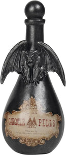 Braxio Gothic Home Decor Potion Bottles - Resin Black Gargoyles Halloween Potion Bottles Room Decor Aesthetic Gift for Women Halloween Prop Accessory Display Bottles 4.25 * 4.25 * 9.5 Inch by CozyNest Decor