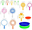 Roberly 15 Pack Bubble Wands Set with Tray Bulk Funny Bubble Making Toy for Kids - Summer Outdoor Toys & Also Gifts for Kids Birthday Games Party Favors by TinyTreasures Baby Boutique